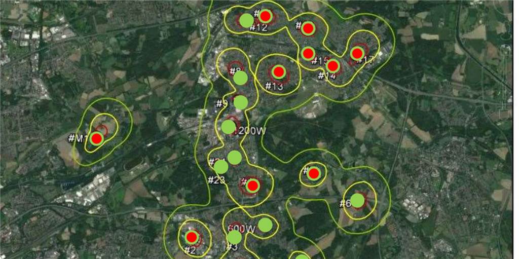 Sirenen-Ausbau geriet ins Stocken: Rote Flecken auf Castrop-Rauxeler Karte Aus einem Sachstandsbericht im Sommer 2021 stammt diese Karte. Die grünen Flecken zeigen fertiggestellte Sirenenstandorte, die roten geplante. Vor allem Ickern ist ein "tauber" Fleck.