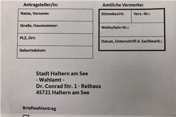 Ausschnitt aus dem beigelegten Formular im CDU-Brief