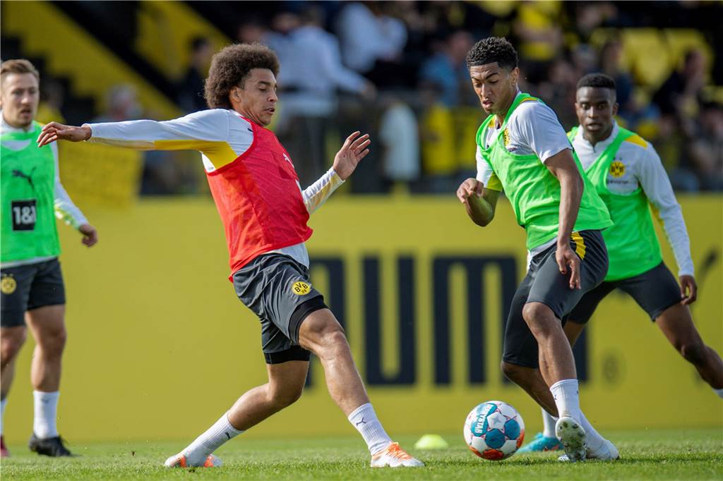 Von Akanji bis Zagadou: Der BVB-Kader in der Bestandsaufnahme Axel Witsel (l.) wird den BVB im Sommer verlassen, Jude Bellingham gehört zu den zentralen Spielern beim Neuaufbau.