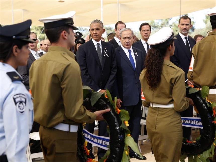 Trauergäste aus aller Welt nahmen Abschied von Schimon Peres Barack Obama und Benjamin Netanjahu nehmen an der Trauerfeier teil. Foto: Abir Sultan