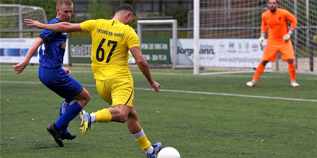 SV Dorsten-Hardt löst auch Topspiel-Aufgaben souverän Baris Köktürk schießt