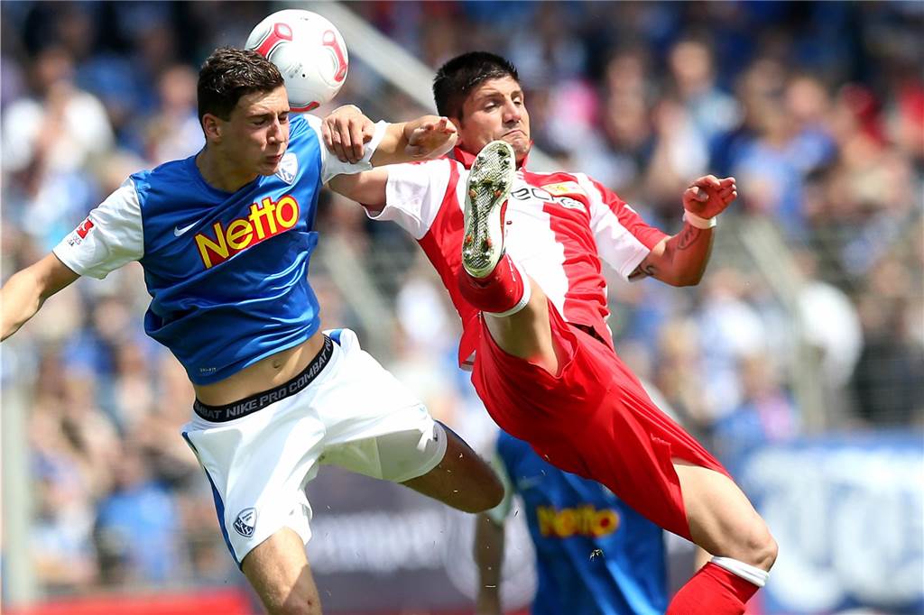 Wegbereiter für die Weltmeister 2014: Marc Kruska und Baris Özbek machten Weg frei für Neuer und Co. Baris Özbek (r) traf am abschließenden Spieltag der Zweitliga-Saison 2012/13 im Trikot von Union Berlin auf den VfL Bochum mit Leon Goretzka (l).