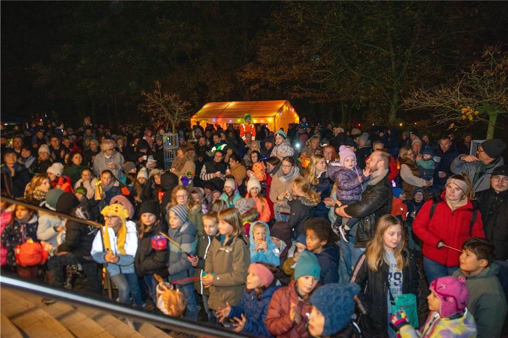Begleitet von Hunderten Kindern und Erwachsenen mit bunten Laternen zog St. Martin am Samstag (11.November) durch Cappenberg. Nach Angaben der Organisatoren waren rund 600 Peronen beim Umzug dabei.