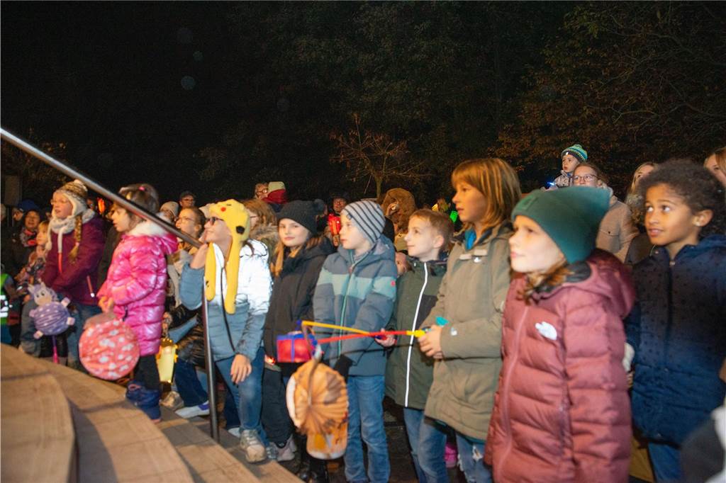 Begleitet von Hunderten Kindern und Erwachsenen mit bunten Laternen zog St. Martin am Samstag (11.November) durch Cappenberg. Nach Angaben der Organisatoren waren rund 600 Peronen beim Umzug dabei.
