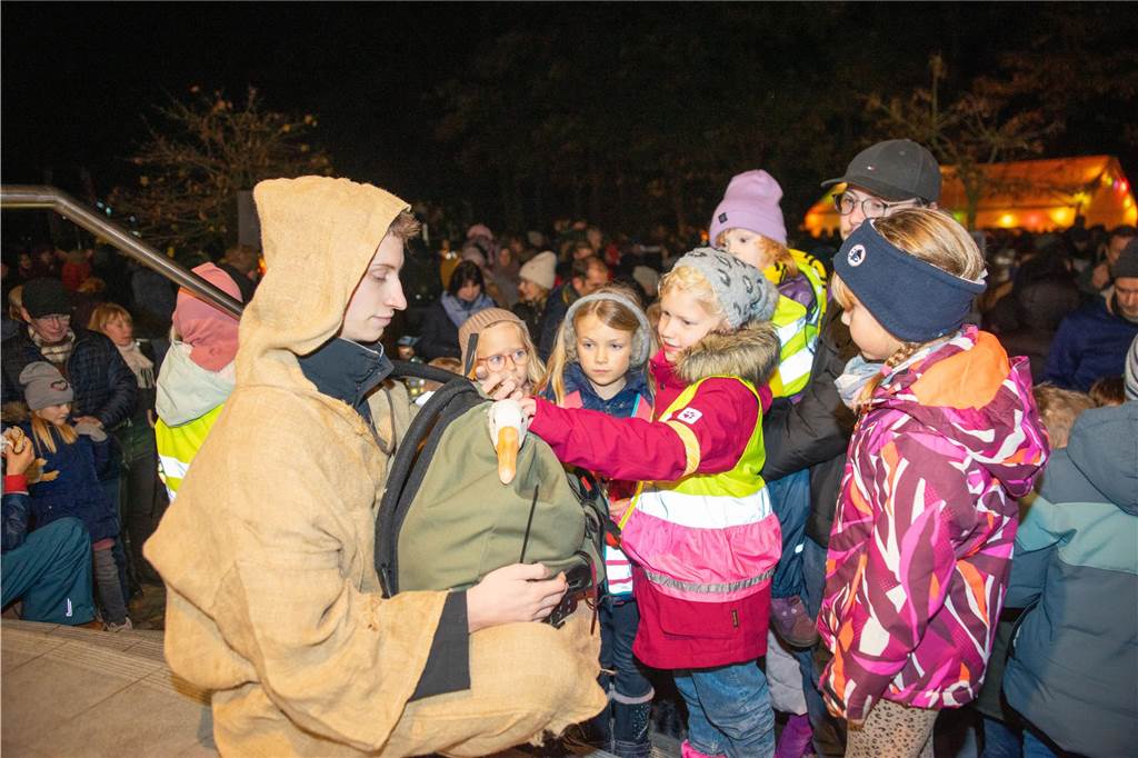 Begleitet von Hunderten Kindern und Erwachsenen mit bunten Laternen zog St. Martin am Samstag (11.November) durch Cappenberg. Nach Angaben der Organisatoren waren rund 600 Peronen beim Umzug dabei.
