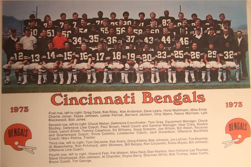 Der erste deutsche NFL-Star kam aus Selm: Die Geschichte von Horst Mühlmann Mannschaftsfoto der Cincinnati Bengals.