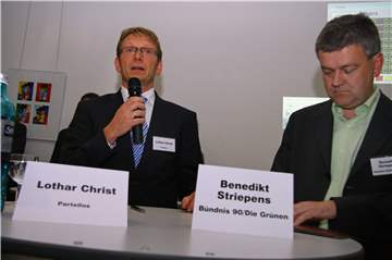 Bei der Diskussionsrunde vor der Wahl 2014 waren Lothar Christ (l.) und sein Herausforderer Benedikt Striepens noch unter sich. Nun treten drei, eventuell sogar vier Bewerber an.