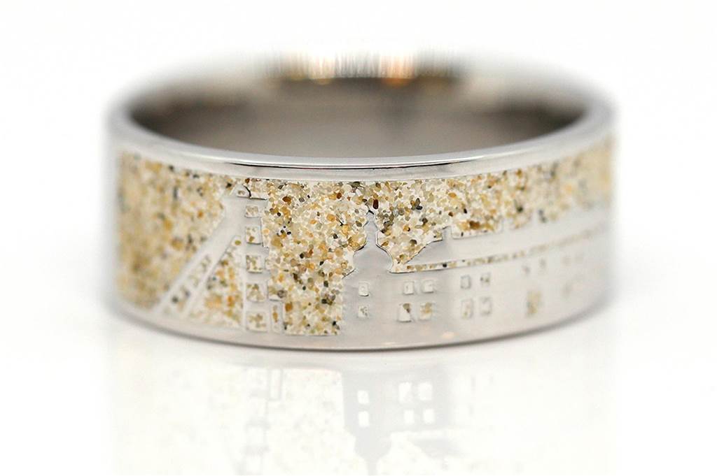 Heimatliebe am Finger zeigen: Ein Stadtring für überzeugte Dorstener Dorsten-Ring in Silber mit Strandsand