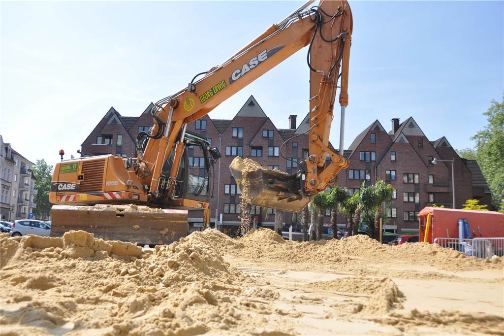Das ist geplant beim Beach-Festival „Castrop karibisch“ auf dem Marktplatz Aufbau der Beach Volley Days 2019 in der Castroper Altstadt