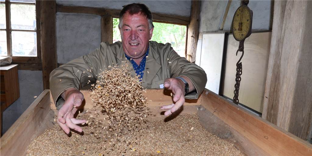 Beim Bauernmarkt in Vreden gab es spannende Einblicke in alte Technik Beim Bauernmarkt in Vreden wurde unter anderem von Helmut Becking gezeigt, wie früher das Korn gemahlen wurde.