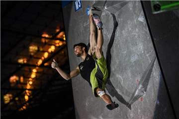 Beim Finale der Weltcup-Serie im Bouldern haben die deutschen Kletterer in München die Endrunde verpasst. Foto (2017): Nils Nöll/DAV Foto: Nils Nöll
