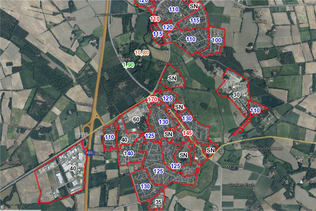 Statistik zeigt, wo in Heek Baugrundstücke und Häuser wie viel kosten Beim Land NRW kann jeder öffentlich einsehen, wo welches Grundstück wie viel Geld wert ist.