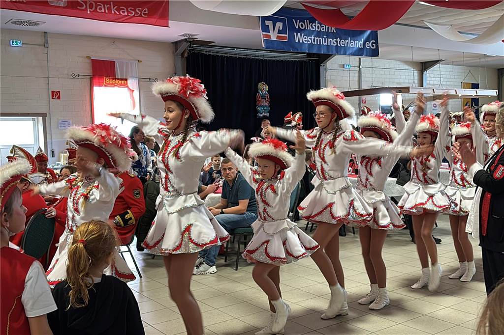 Beim Prinzenfrühschoppen im Haus Terhörne in Südlohn herrschte ausgelassene Stimmung. 25 verschiedene Tanzgruppen aus dem ganzen Münsterland begeisterten das Publikum und bekamen viel Beifall.