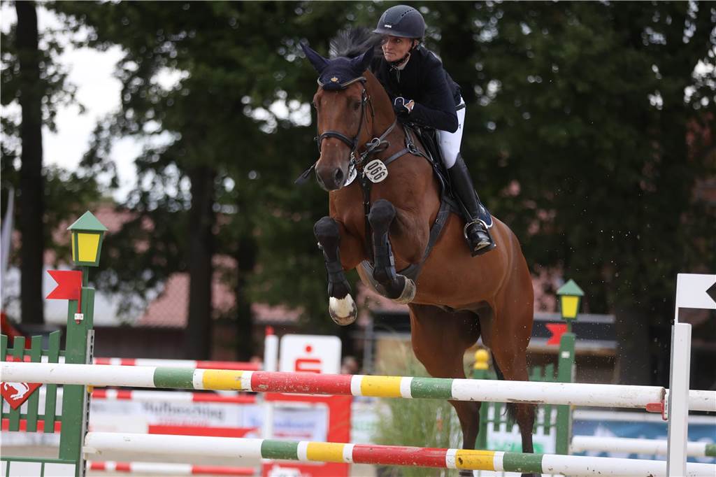 Beim S*-Springen am Freitag und M*-Springen am Samstag stellten auch viele Lokalmatadoren wie Silvia und Lutz Gripshöver, Stephan Schwert (alle RFV St. Georg Werne), Niklas Braun, Rainer Peter (beide ZRFV Lützow Selm-Bork-Olfen), Frieda Heinrich und Marie Ligges (beide RFV von Nagel Herbern) ihr Können unter Beweis.