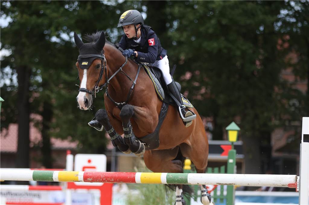 Beim S*-Springen am Freitag und M*-Springen am Samstag stellten auch viele Lokalmatadoren wie Silvia und Lutz Gripshöver, Stephan Schwert (alle RFV St. Georg Werne), Niklas Braun, Rainer Peter (beide ZRFV Lützow Selm-Bork-Olfen), Frieda Heinrich und Marie Ligges (beide RFV von Nagel Herbern) ihr Können unter Beweis.