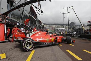 Beim Training in Monaco fuhr Sebastian Vettel mit seinem Ferrari auf Platz drei. Foto: Claude Paris/AP