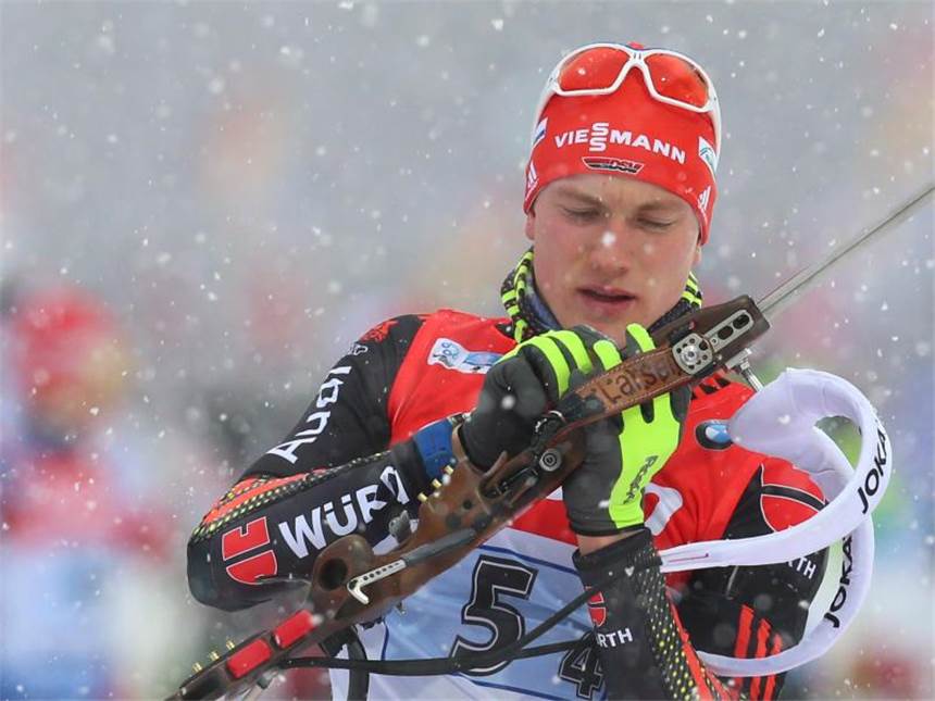 Deutsche Staffel in Ruhpolding Fünfte - Norwegen siegt Benedikt Doll machte noch einen weiteren Platz gut, mehr aber ging nicht. Foto: Karl-Josef Hildenbrand