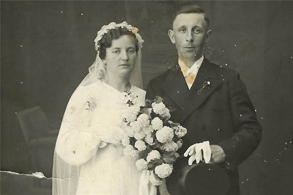 Bernhard Loske und seine Frau Änne, geborene Wehrmann, bei ihrer Hochzeit. 