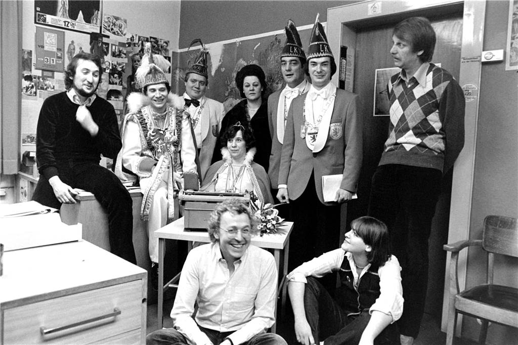 Besuch der Karnevalisten in der RN-Redaktion im Jahr 1980