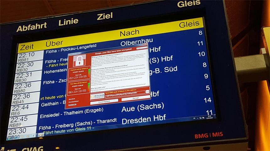 IT-Experte: „Wanna Cry“ ist Weckruf für viele Firmen Betroffen von der weltweiten Cyber-Attacke mit der Erpressungssoftware «Wanna Cry» war auch der Hauptbahnhof in Chemnitz (Sachsen).