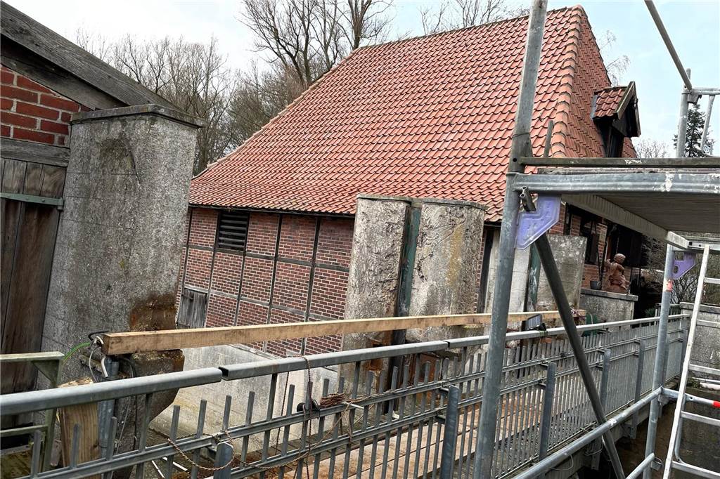 Neuer Zeitplan für Füchtelner Mühle: Baustelle steht noch immer still Baustelle Füchtelner Mühle Olfen