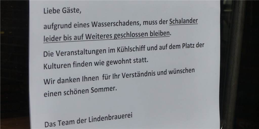 Wasserschaden bedeutet Zwangspause für Kneipe „Schalander“ Wasserschaden bedeutet Zwangspause für Kneipe „Schalander“