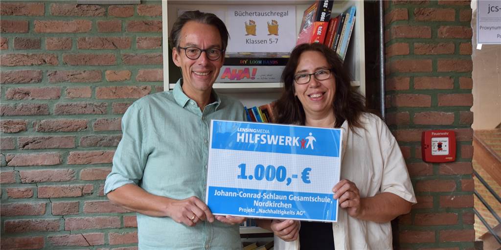 1000 Euro für die Nachhaltigkeit: Das Lensing-Media-Hilfswerk unterstützt neugegründete AG 1000 Euro für die Nachhaltigkeit: Das Lensing-Media-Hilfswerk unterstützt neugegründete AG