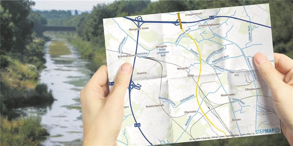 Die Emscher wird blau: Bäche und Gräben im Nordwesten führen klares Wasser Die Emscher wird blau: Bäche und Gräben im Nordwesten führen klares Wasser