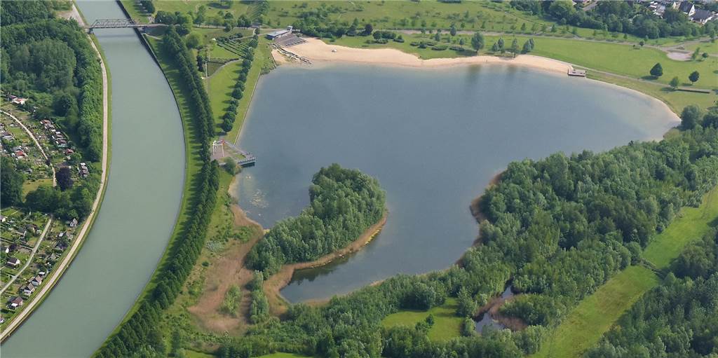 Das Luftbild zeigt den Seepark Horstmar im Jahre 2016. 