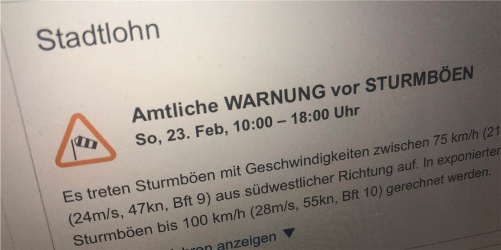Kinderkarnevalsumzug in Stadtlohn fällt wegen Sturmwarnung aus Kinderkarnevalsumzug in Stadtlohn fällt wegen Sturmwarnung aus