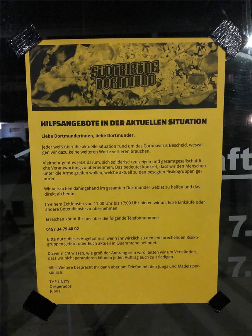 BVB-Ultras helfen in der Corona-Krise – wir suchen Dortmunder, die das Angebot annehmen BVB-Ultras helfen in der Corona-Krise – wir suchen Dortmunder, die das Angebot annehmen