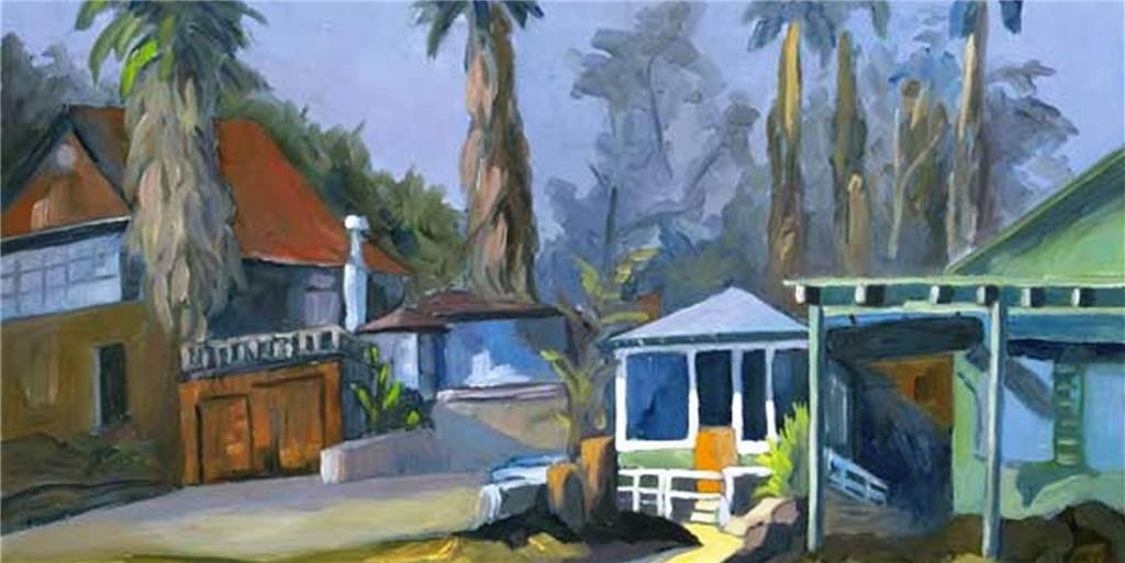 Genug Fernweh? Ein Castrop-Rauxeler Maler lädt zu virtueller Weltreise Ein Bild des Castrop-Rauxeler Malers Bernd Pawlowski, das ein mexikanisches Dorf bei San Diego zeigt.