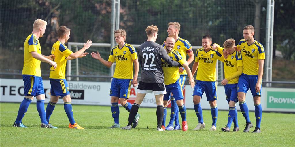 SpVgg Vreden darf laut Verband in die Oberliga aufsteigen Aufsteiger: Die SpVgg Vreden rückt nach aktuellem Stand der Dinge in die Oberliga hoch.