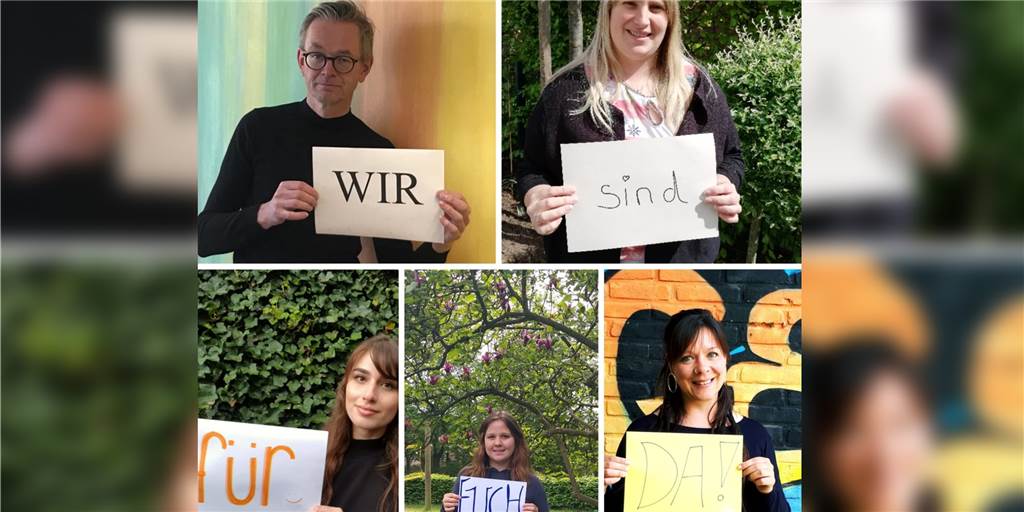 Jugendwerk in Südlohn und Oeding fährt Angebote langsam wieder hoch Markus Wellermann, Stefanie Zaulig (oben r.), Christina Dogan, Anne Benning und Katrin Heling (unten v.l.) vom Jugendwerk Südlohn-Oeding freuen sich darauf, dass sie die Angebote in den Jugendhäusern langsam wieder hochfahren können.