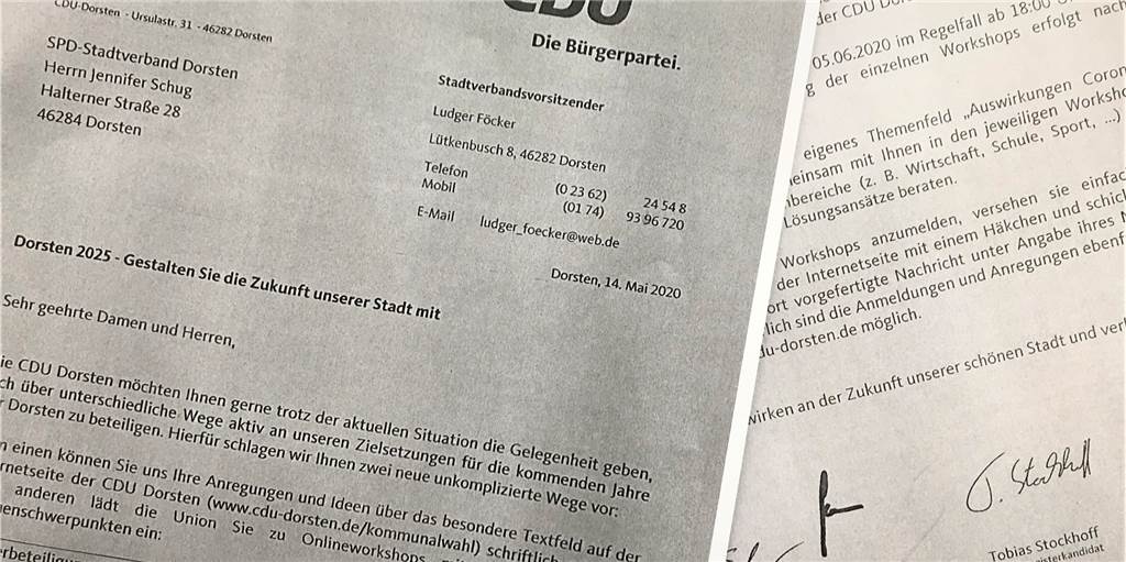 Panne oder Absicht? CDU bittet SPD um Mithilfe beim Grundsatzprogramm Das CDU-Schreiben an Jennifer Schug.