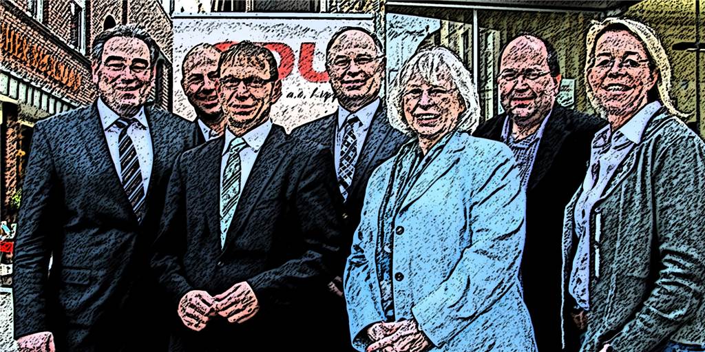 Scheidung auf Raten - das Zerwürfnis von CDU und Lothar Christ Da war die christdemokratische Welt noch in Ordnung: im Frühjahr 2014 stellte sich der CDU-Vorstand hinter eine erneute Kandidatur von Lothar Christ (3. v. l.).
