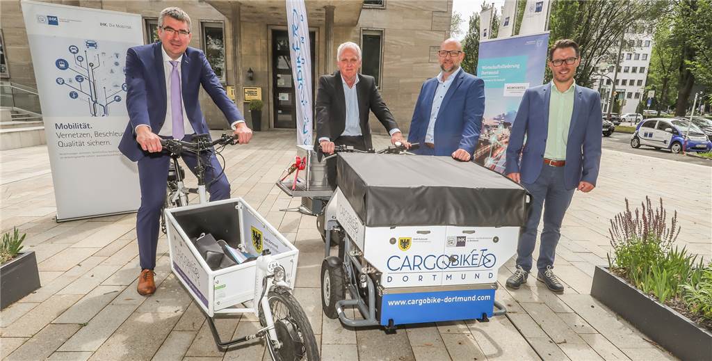 Dortmunds Firmen sollen Cargo-Bikes entdecken - nicht nur aus Öko-Gründen Lastenfahrrad-Aktion in Dortmund