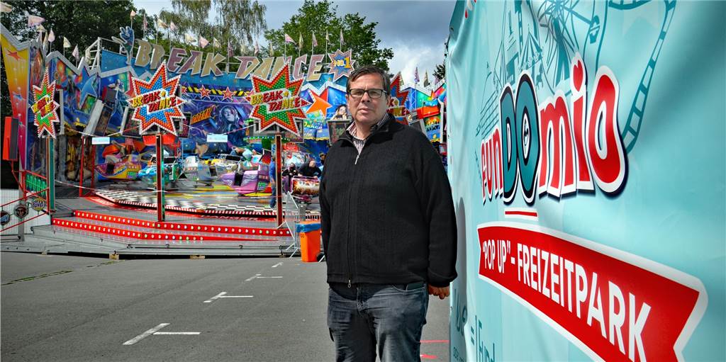 FunDOmio-Park bleibt länger geöffnet als geplant Der Freizeitpark „FunDOmio“ - hier mit Organisator Patrick Arens - bleibt noch einige Tage bestehen