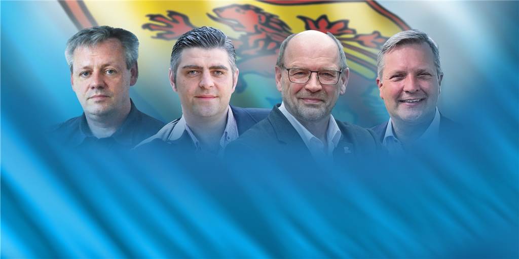 Im Video: RN-Podiumsdiskussion mit den Lüner Bürgermeisterkandidaten Vier Herren streiten um das Bürgermeisteramt in Lünen (v.l.): Sascha Gottwald (Freie Wähler), Christoph Tölle (CDU), Rainer Schmeltzer (SPD) und Amtsinhaber Jürgen Kleine-Frauns (parteilos).