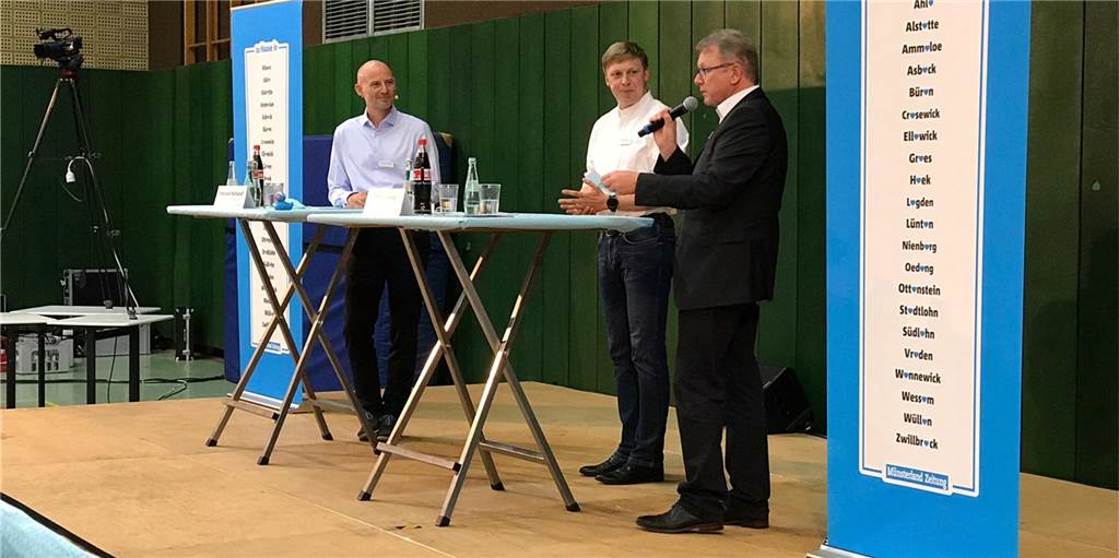 Zum Kandidatenduell der Münsterlandzeitung treffen die beiden Heeker Bürgermeisterkandidaten in der Sporthalle der Kreuzschule aufeinander.