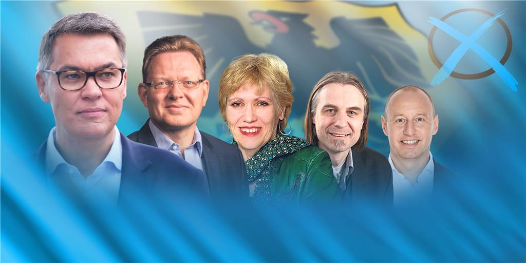 Thomas Westphal (v.l.), Andreas Hollstein, Daniela Schneckenburger, Utz Kowalewski und Michael Kauch gehören zu den aussichtsreichsten OB-Kandidaten in Dortmund.