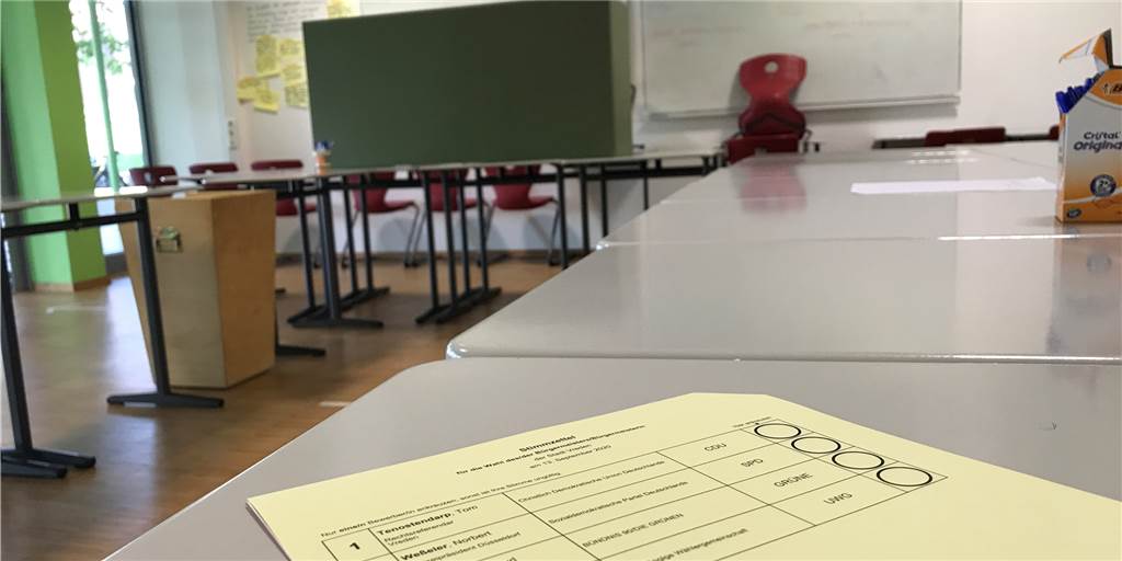 Klare Kante: Tom Tenostendarp wird auf jeden Fall frischen Wind bringen Das Wahllokal des Bezirkes 2 im Gymnasium Georgianum.