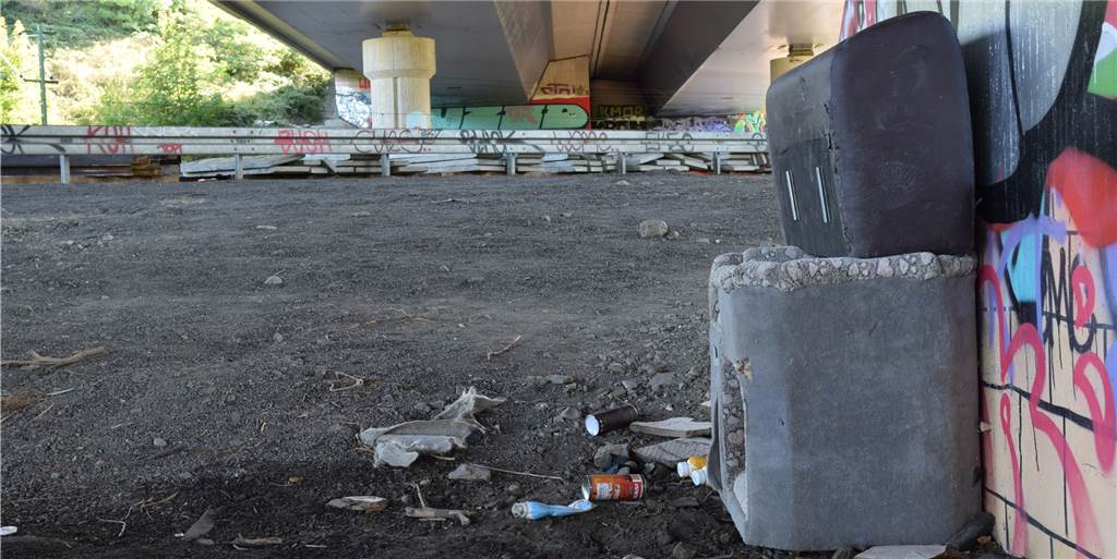 Unter der Schnettkerbrücke in Dortmund lassen Unbekannte nach Partys immer wieder Müll liegen.