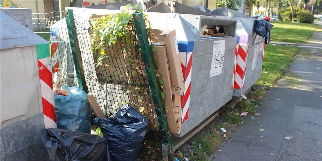 Vermüllter Container-Standort an der Parseval-Straße sorgt für Ärger Volle Container nervten in dieser Woche die Anwohner der Parseval-Straße in Huckarde.