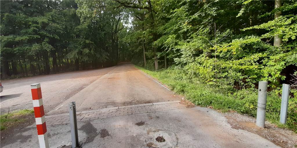 Freie Fahrt statt Schranke - Unbekannte zerlegen Leitplanken im Wald Ein Loch im Asphalt und leere Scharnierlöcher an den Pfosten - „freie Fahrt" am Ellberg.