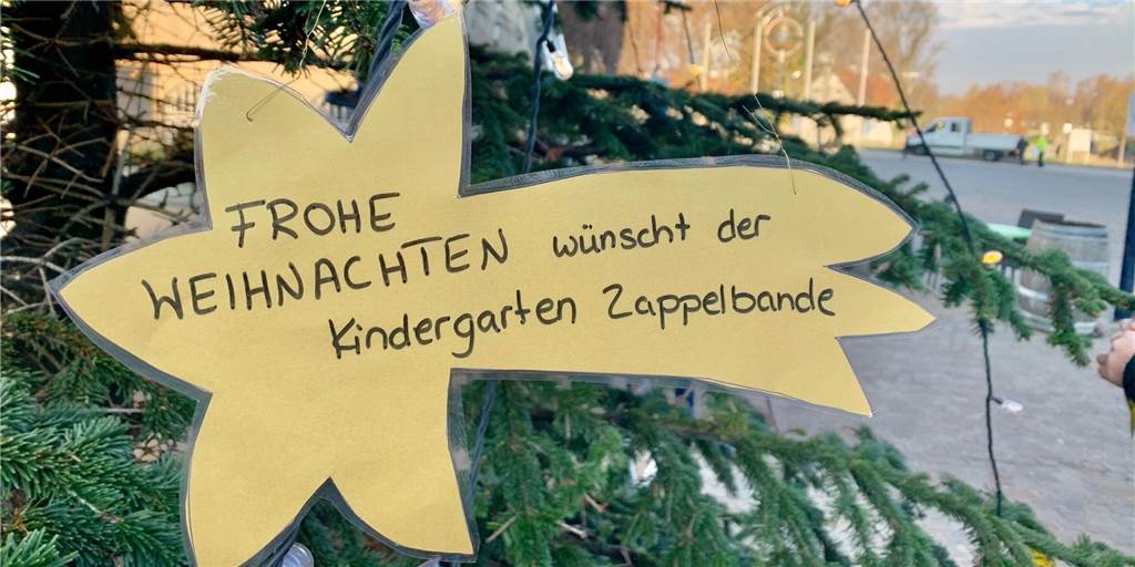 Weihnachtsstimmung trotz Corona: Ein ganzer Ort hilft mit Der Baum auf dem Marktplatz ist wieder festlich geschmückt.