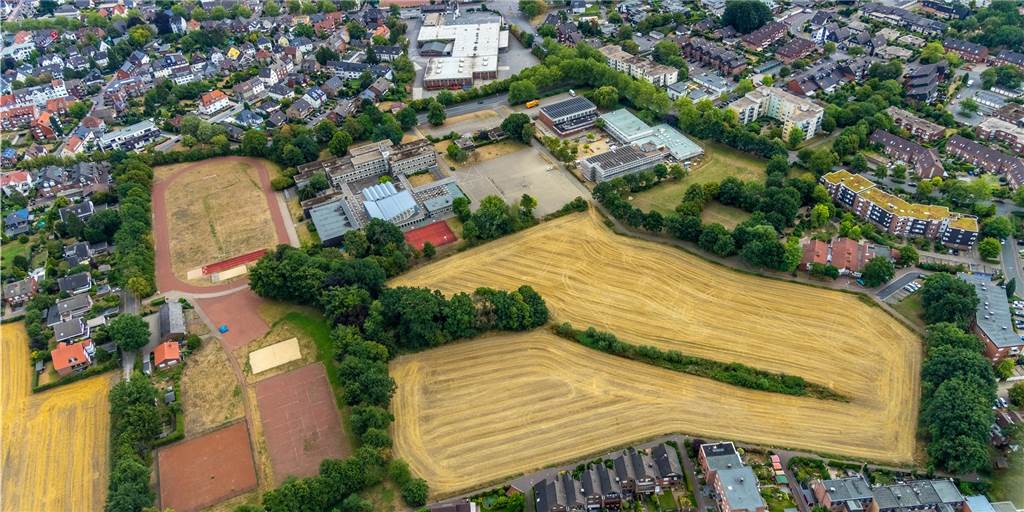 70 Plätze und weitere Details zur neuen Kita auf der Hardt Auf dem Gelände am linken unteren Bildrand soll die neue Kita gebaut werden.