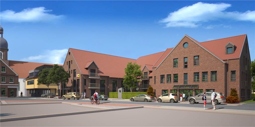 Caritas hat Mietvertrag unterschrieben: Haus Mühlenstraße einen Schritt weiter Das Haus Mühlenstraße mit der Caritas als Ankermieter soll mal so aussehen.