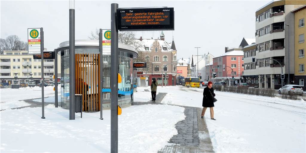 Am Schwerter Busbahnhof fuhr am Montag so gut wie kein Linienbus.