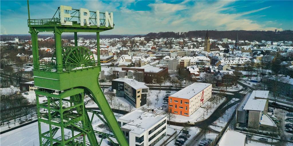 Einen besonderen Reiz hat der Blick aus der Luft auf die Winterlandschaft in Castrop-Rauxel.